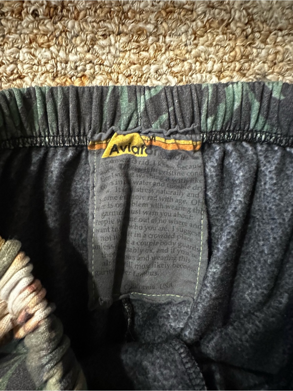 Rare Aviator Nation Green Jungle Tiger-Print Joggers with Red & Gold Stripes - Picture 3 of 6